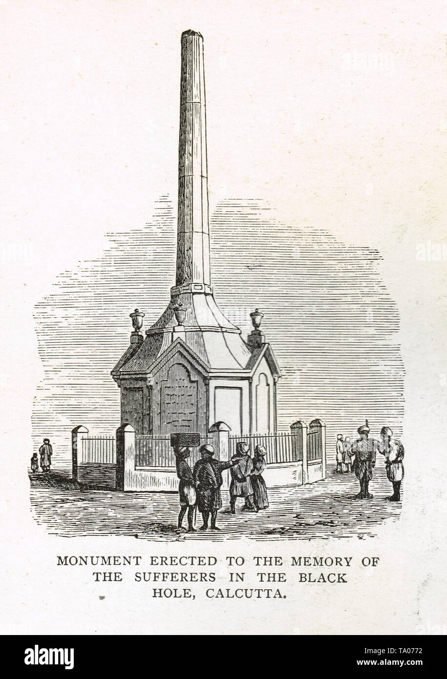 Monumento a los enfermos del agujero negro de Calcuta, 20 de junio de 1756 Foto de stock