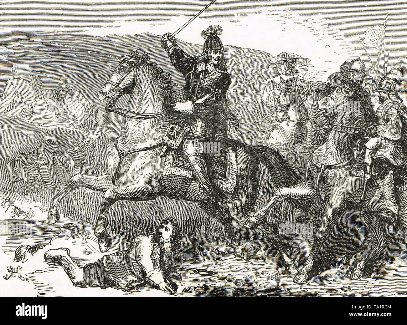 Carlos I en la batalla de Naseby, 14 de junio de 1645 Foto de stock