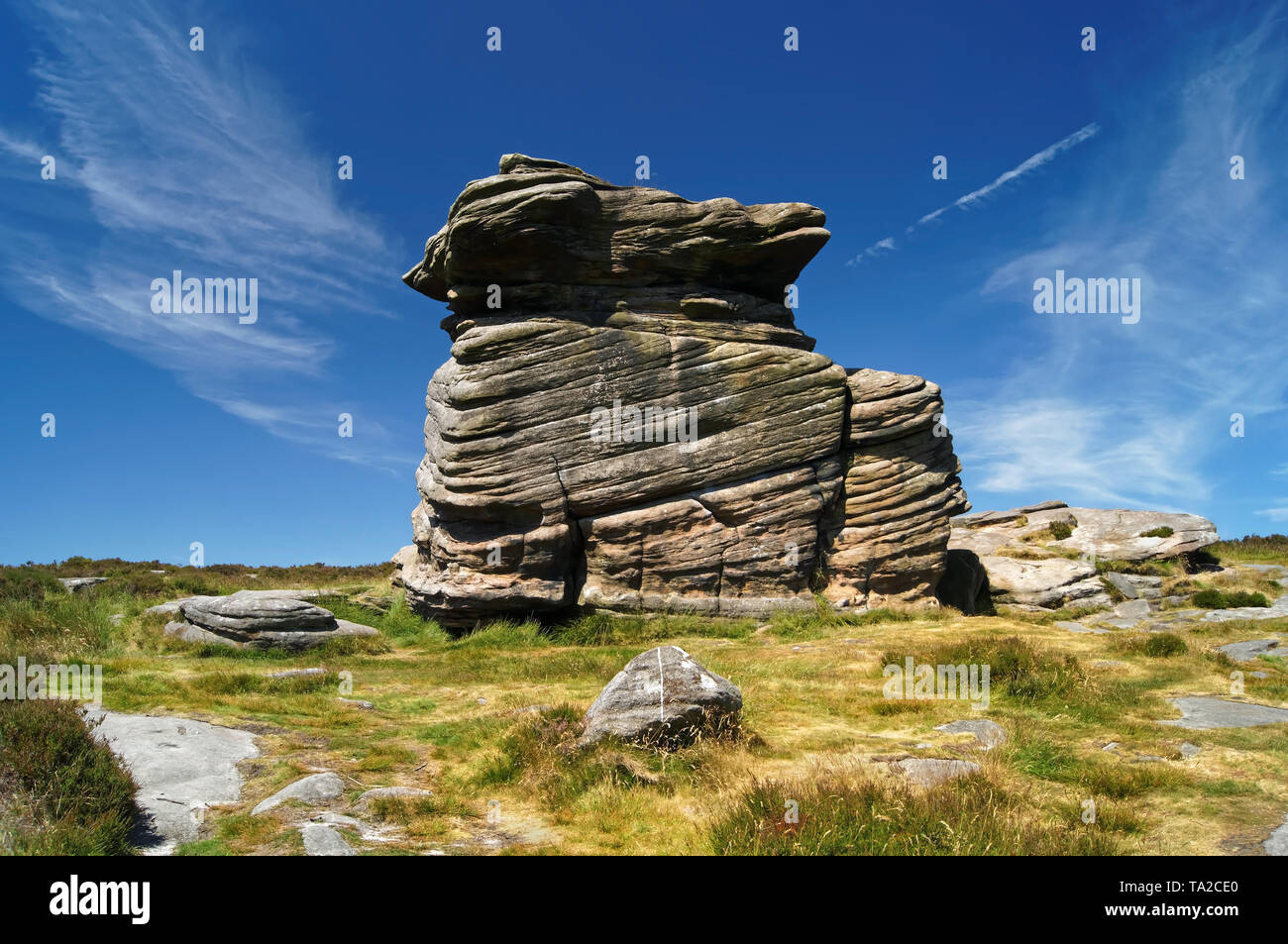 Reino Unido,South Yorkshire,Peak District, cerca de Hathersage,madre Cap Foto de stock