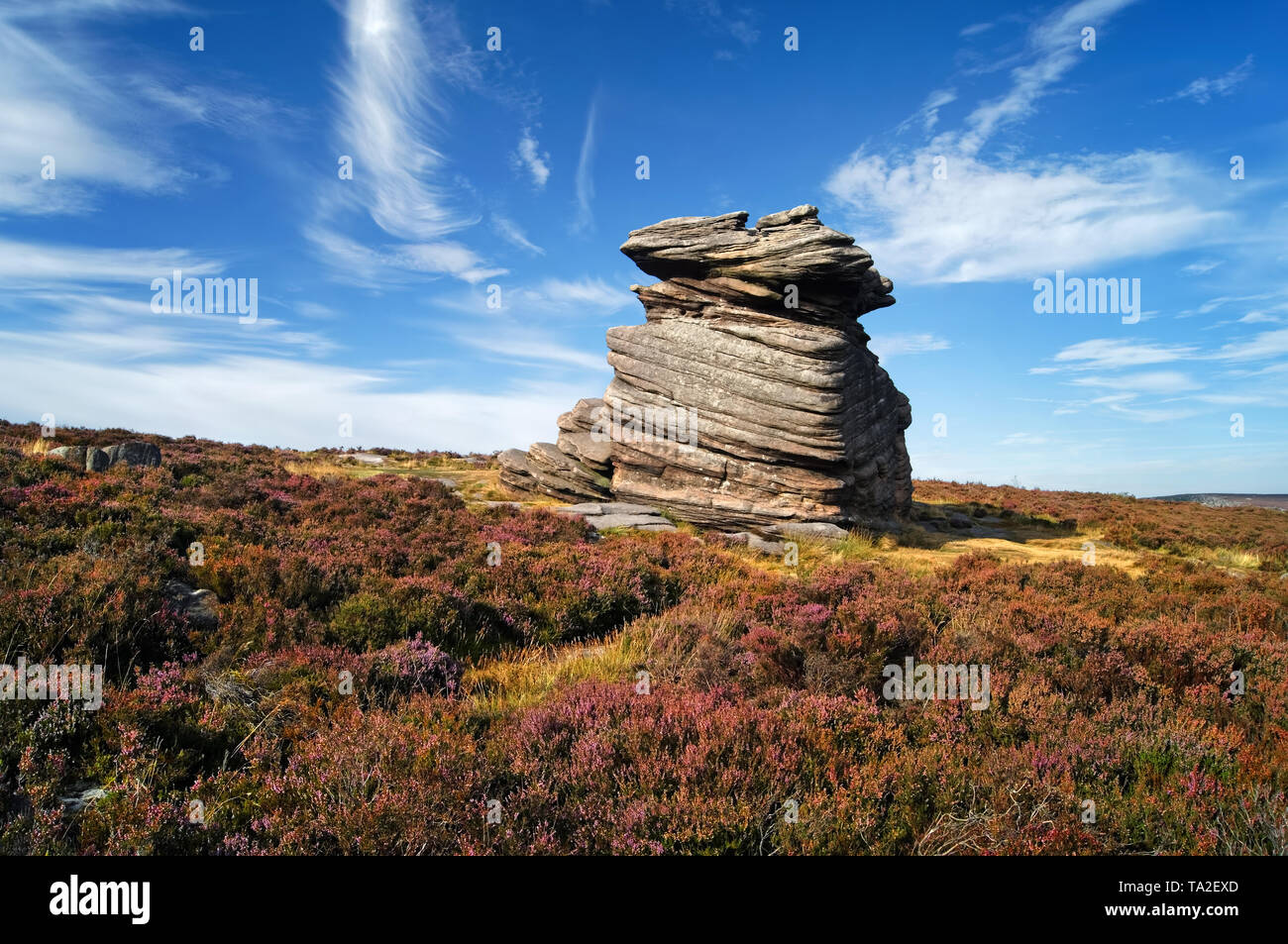 Reino Unido,South Yorkshire,Peak District, cerca de Hathersage,madre Cap Foto de stock