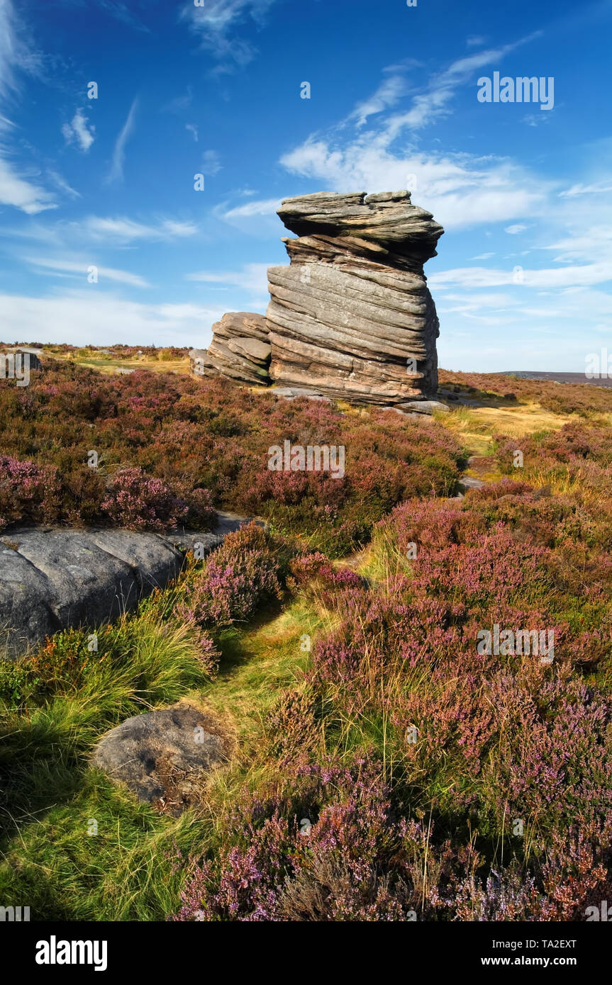 Reino Unido,South Yorkshire,Peak District, cerca de Hathersage,madre Cap Foto de stock