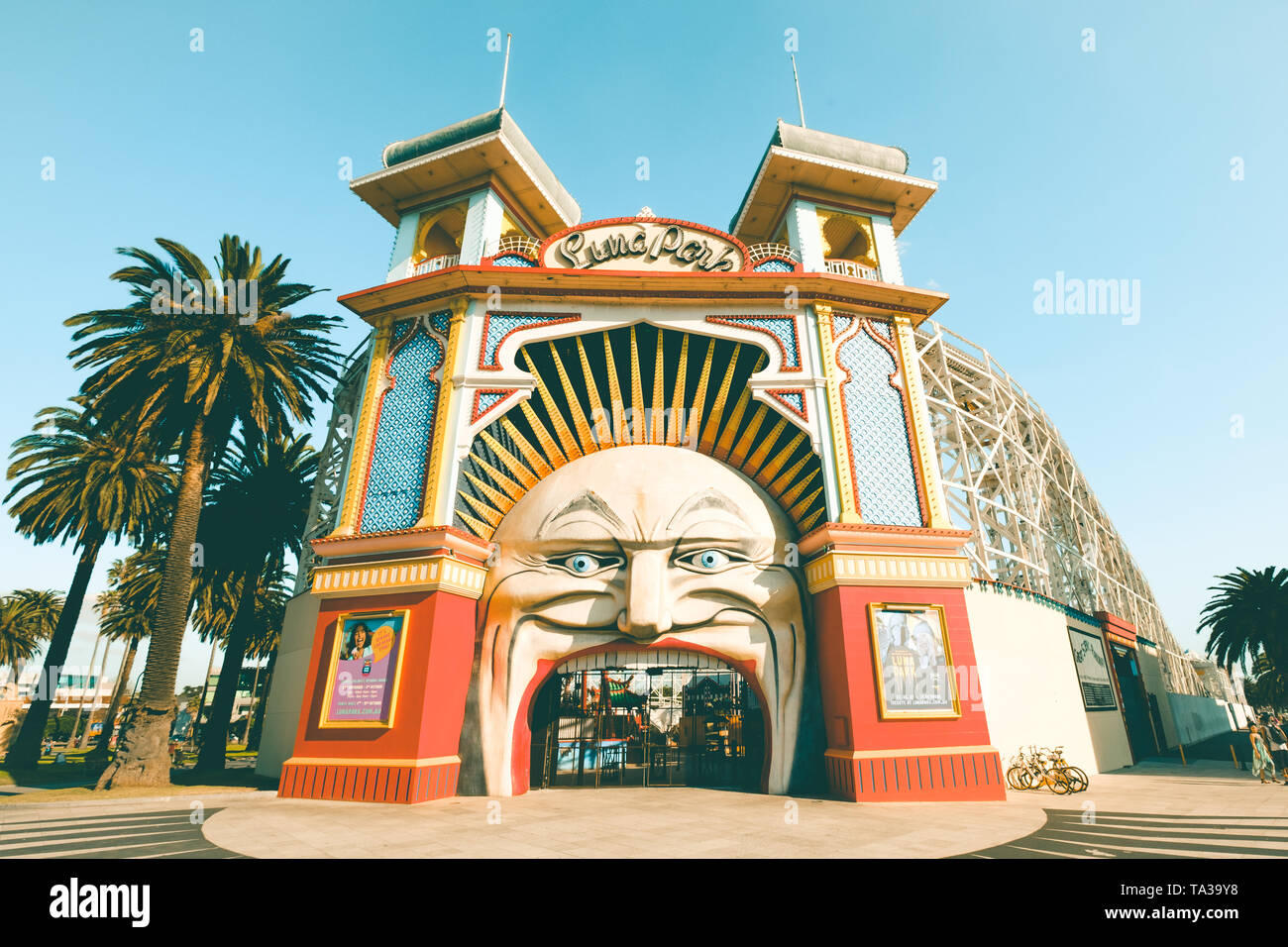 Luna Park en St Kilda, Melbourne, Australia Foto de stock