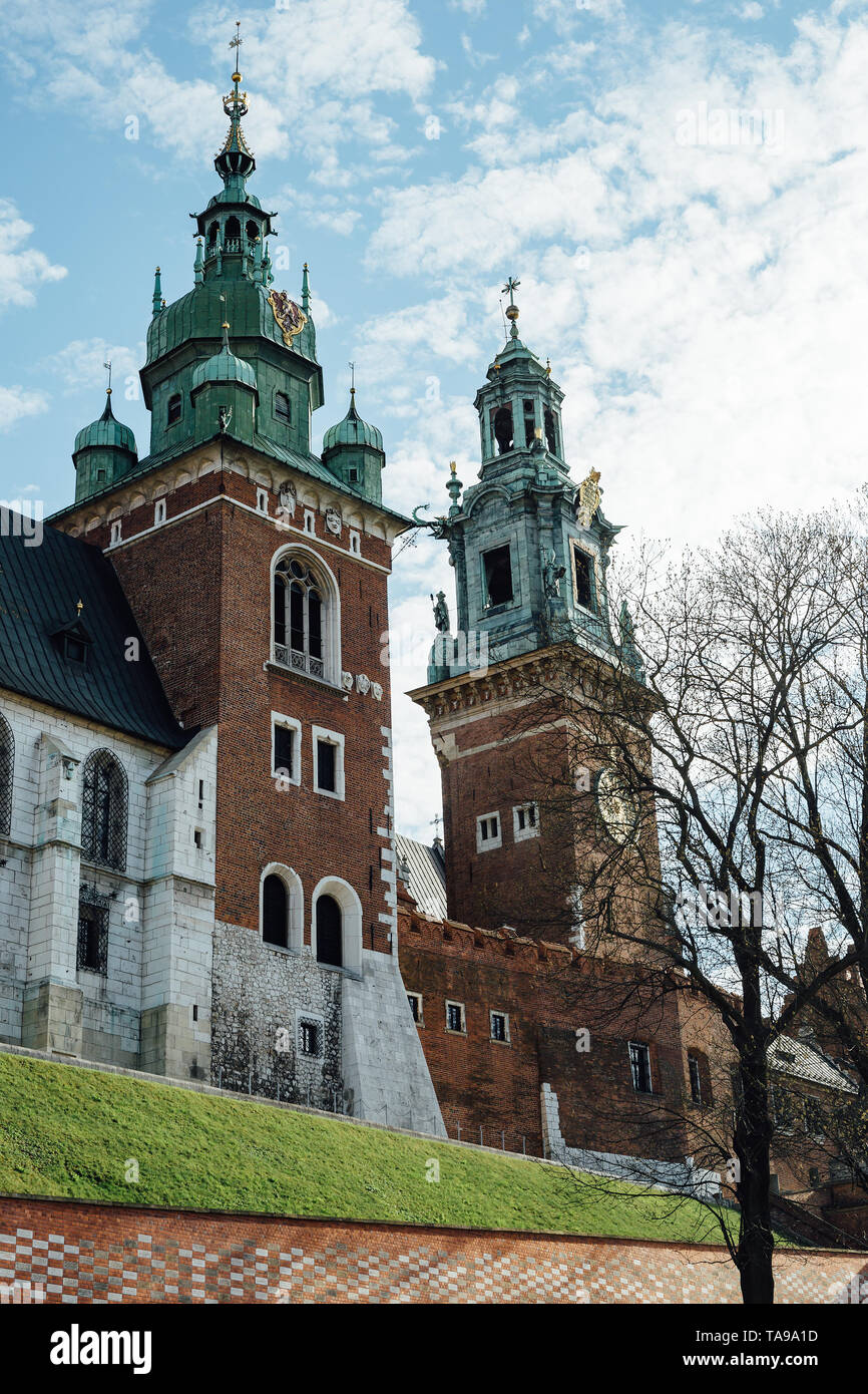 La catedral de Wawel, ubicado en el castillo de Wawel en Cracovia, en el casco antiguo de la ciudad. Foto de stock