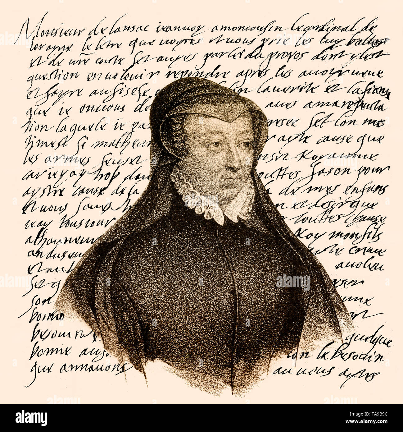 Catalina de Médicis, Reina de Francia, 1519-1589 Foto de stock