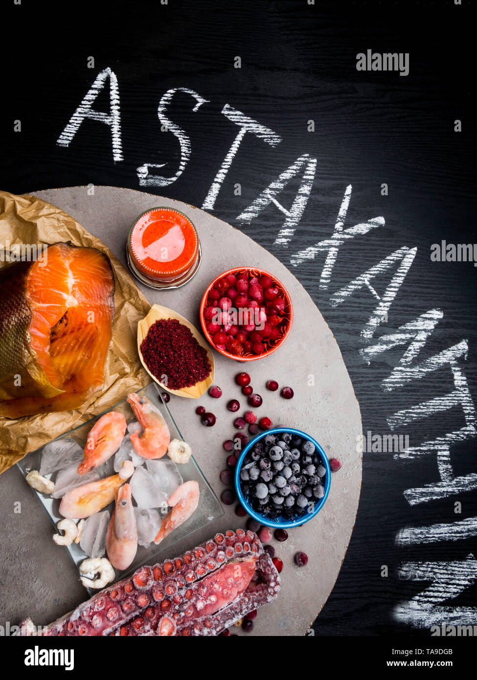 La astaxantina la nutrición saludable, alimentos ricos en antioxidantes