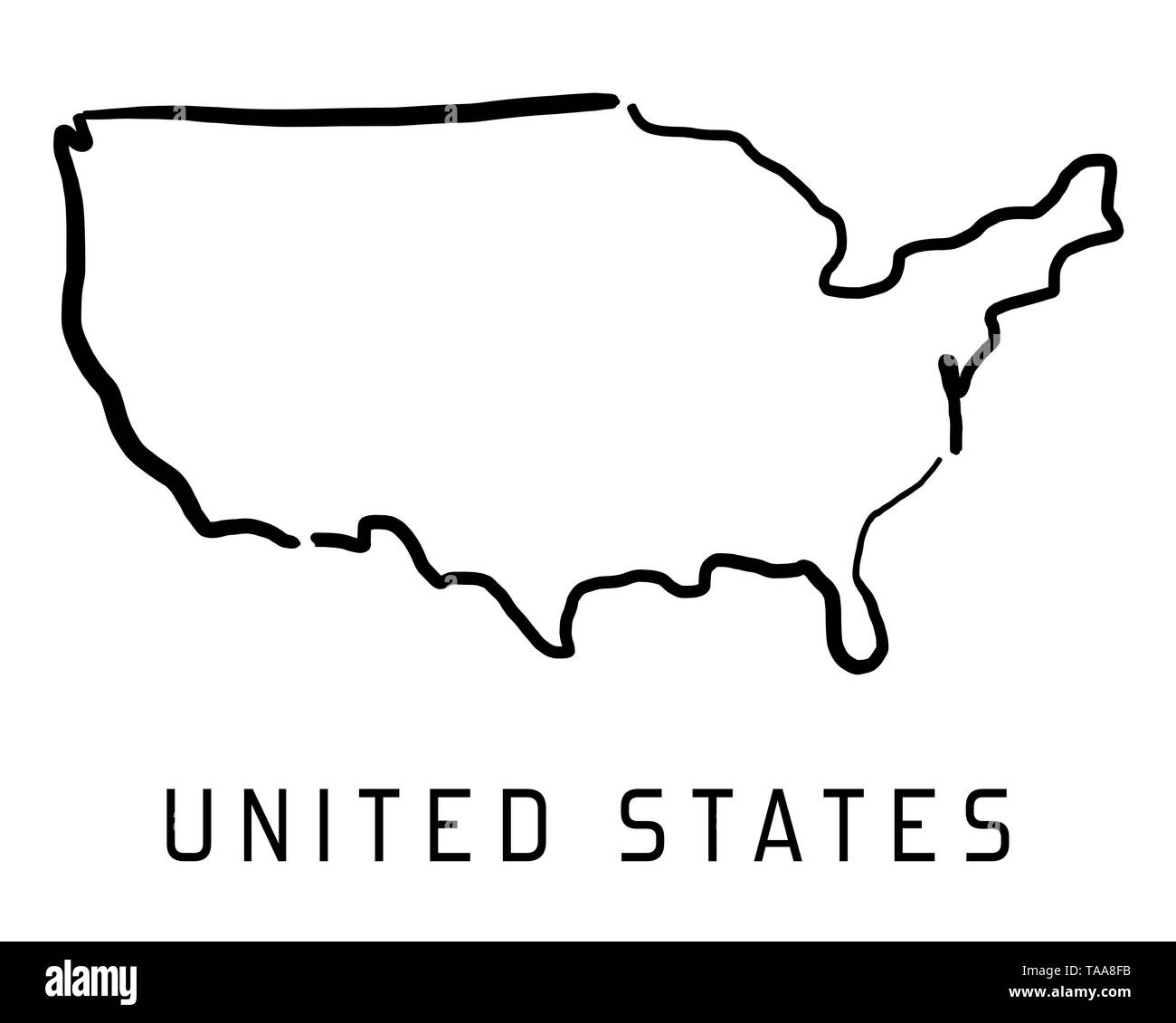 Silueta De Contorno De Mapa De Estados Unidos Vectori 1943