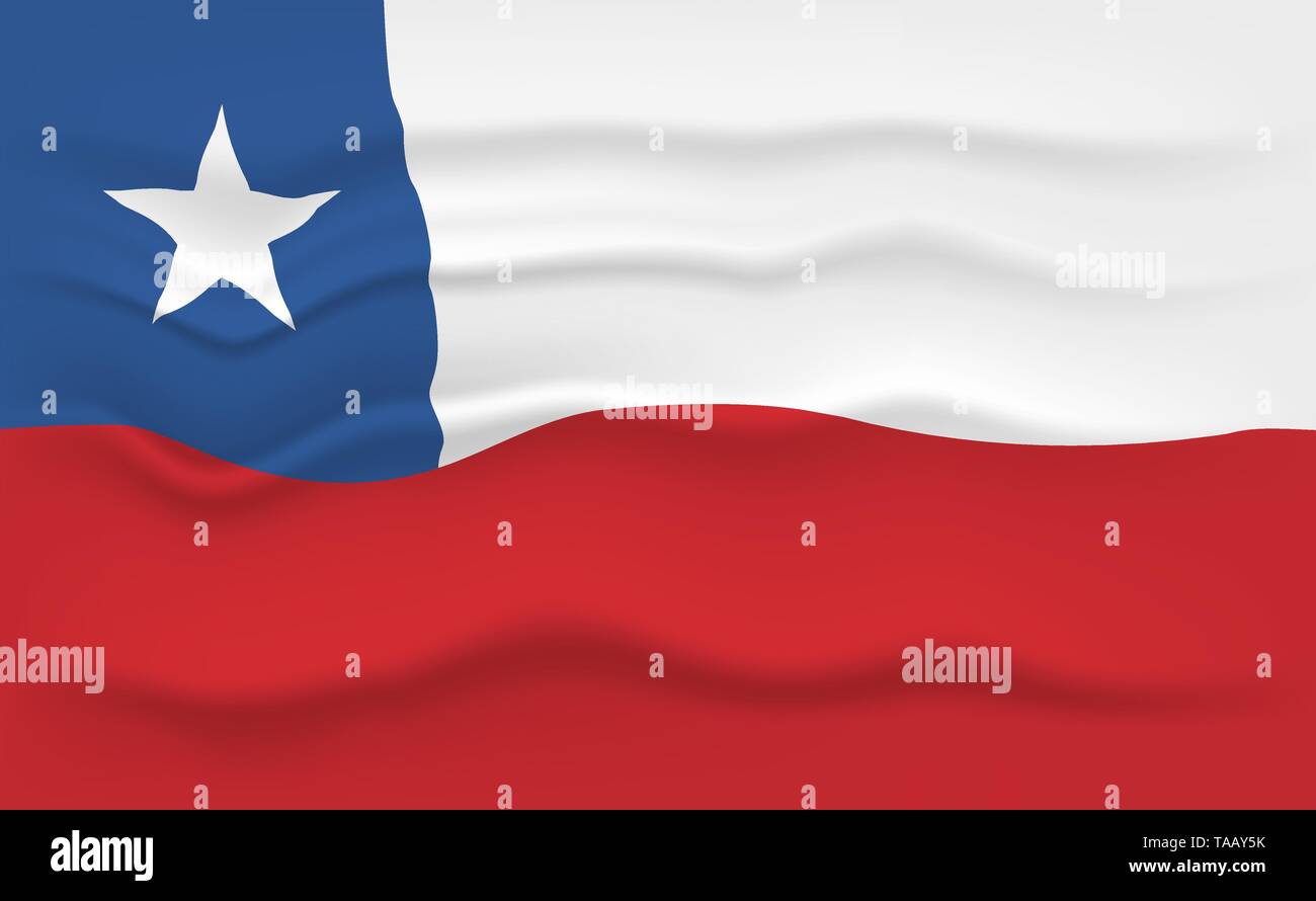 Bandera de Chile. Chilian banderas ondeantes, ilustración vectorial Imagen Vector de stock Alamy
