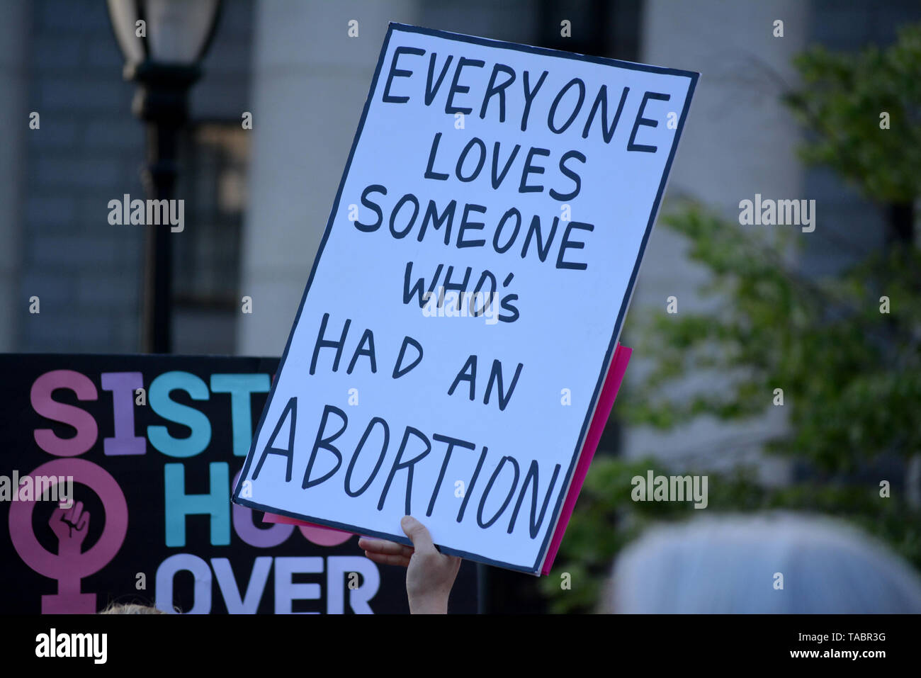 Rally en respuesta a la ola de las leyes que prohíben el aborto en los Estados Unidos en la Ciudad de Nueva York. Foto de stock