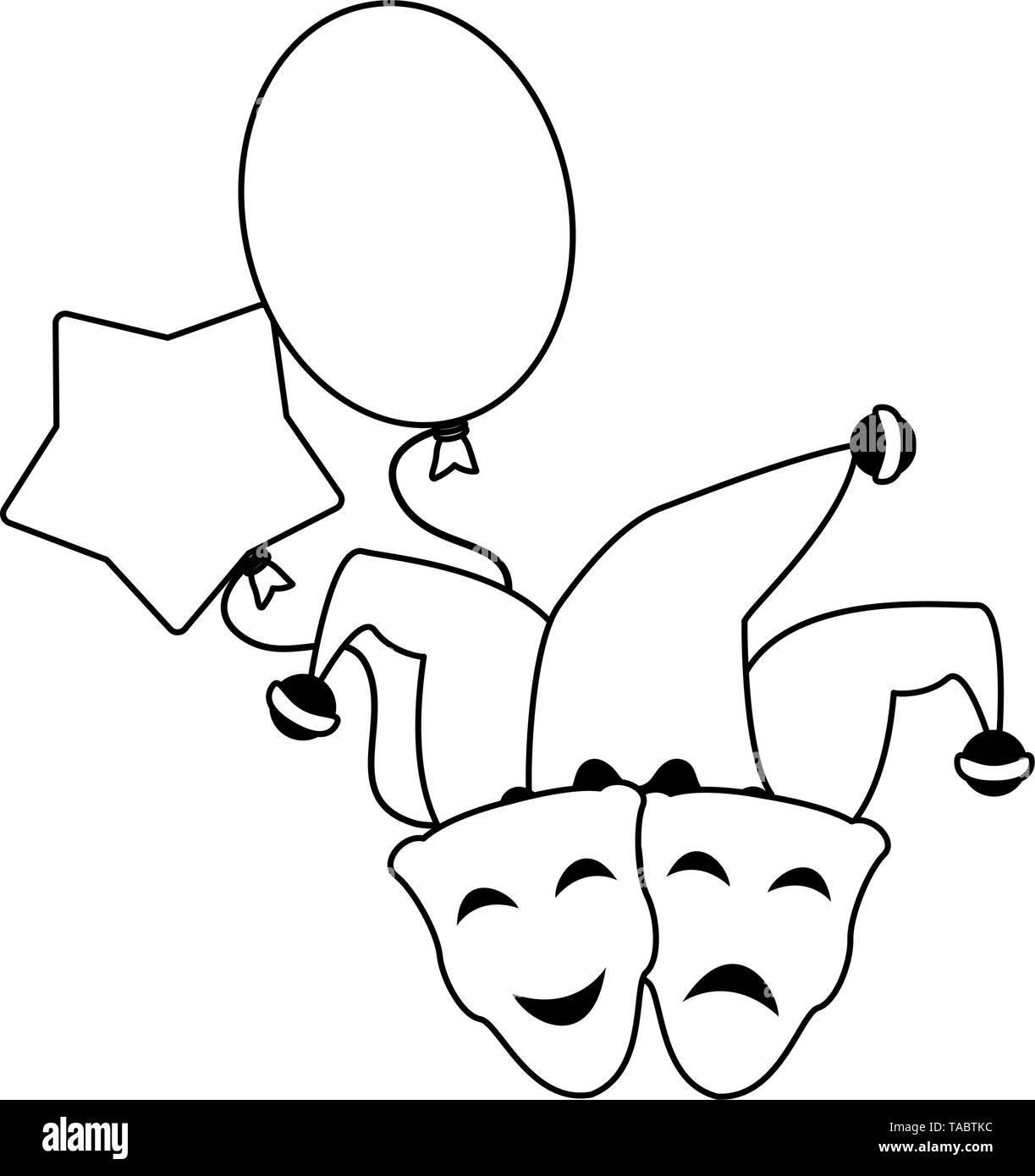 Festival de circo de carnaval dibujos animados en blanco y negro Imagen  Vector de stock - Alamy