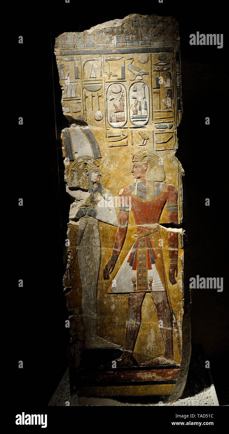 Pintura egipcia. Altes Museum, Berlín Foto de stock