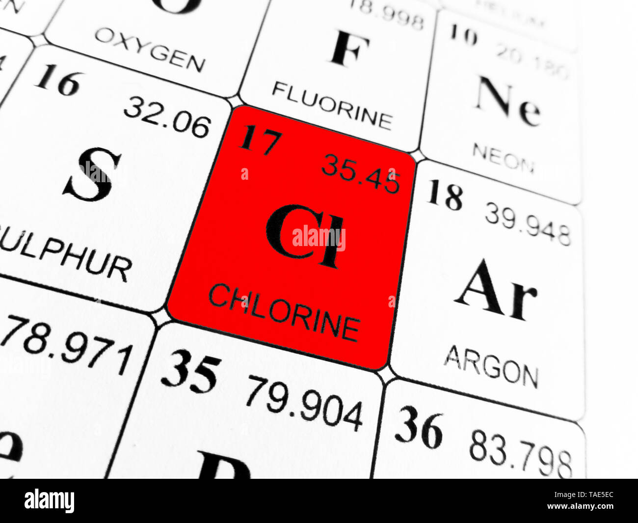 El cloro en la tabla periódica de los elementos Fotografía de stock Alamy El cloro en la tabla periódica de los elementos Fotografía de stock Alamy