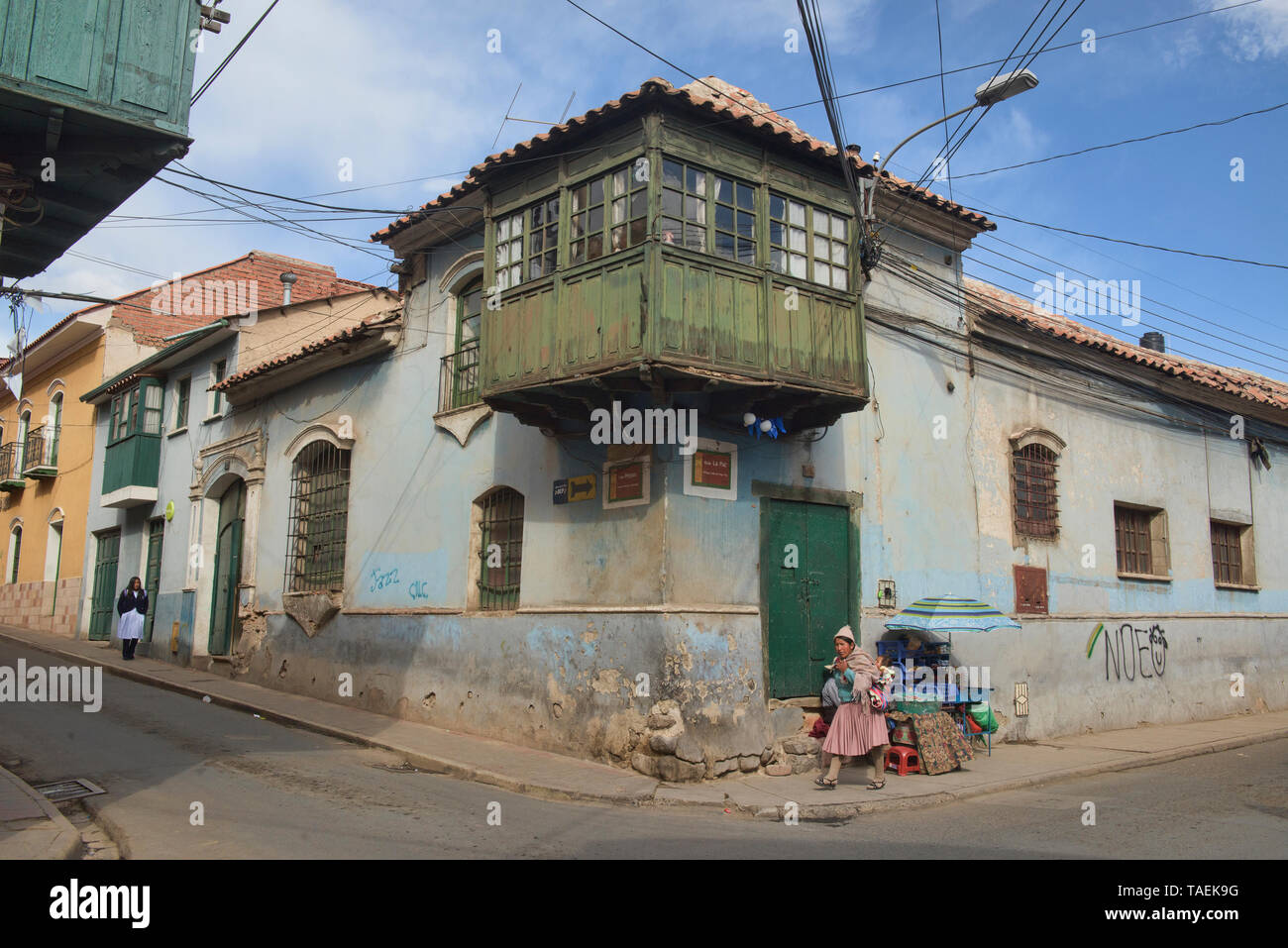 Arquitectura tradicional colonial en Potosí, Bolivia Fotografía de