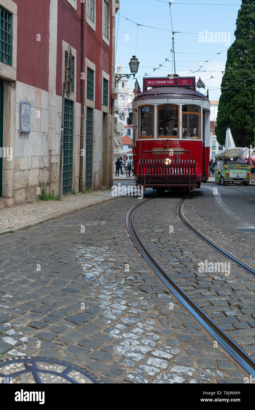 Tranvía en Lisboa, Portugal. Foto de stock