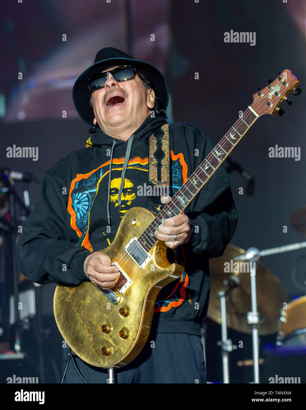 Mayo 26, 2019 - Napa, California, EE.UU. - Carlos Santana durante el Festival de Música BottleRock en Napa, California (Crédito de la Imagen: © Daniel DeSlover/ZUMA Wire) Foto de stock