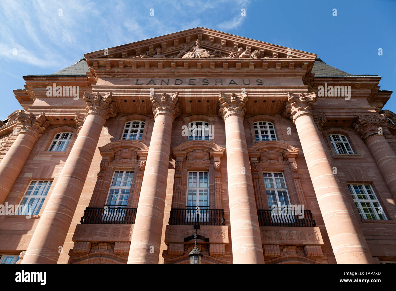 La Landeshaus en Wiesbaden, la capital del estado de Hesse, Alemania. Foto de stock