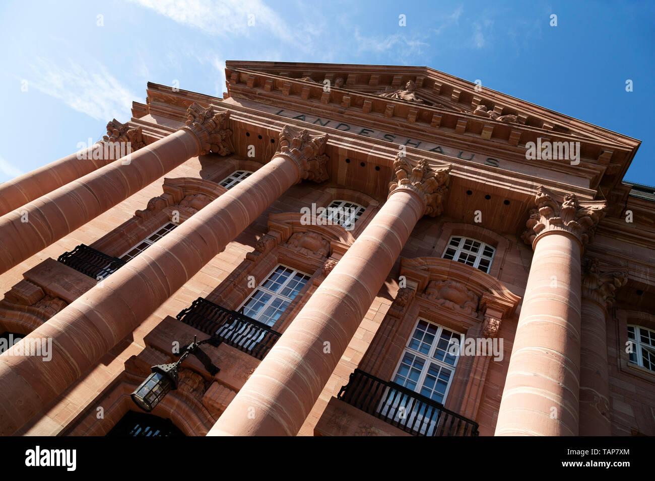 La Landeshaus en Wiesbaden, la capital del estado de Hesse, Alemania. Foto de stock