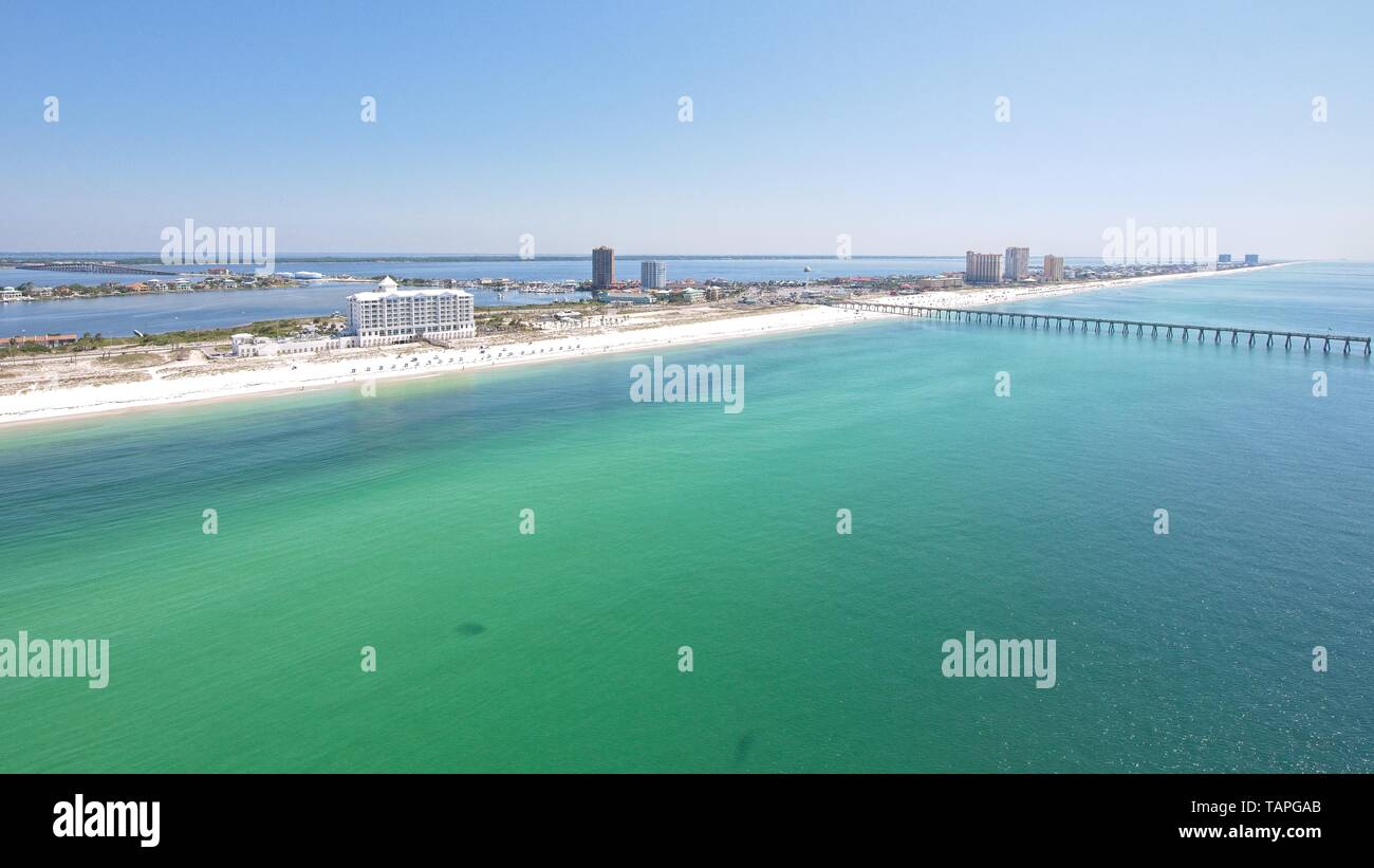 Una vista aérea de Pensacola Beach, Florida, EE.UU. Foto de stock