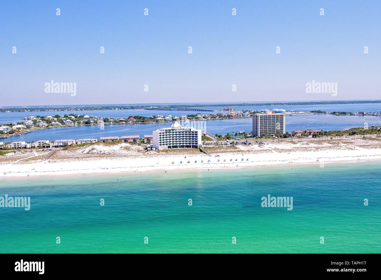 Vista aérea de Pensacola Beach, Florida, EE.UU. Foto de stock