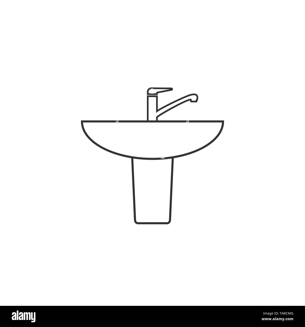 Lavabo icono. Ilustración vectorial flat Imagen Vector de stock - Alamy