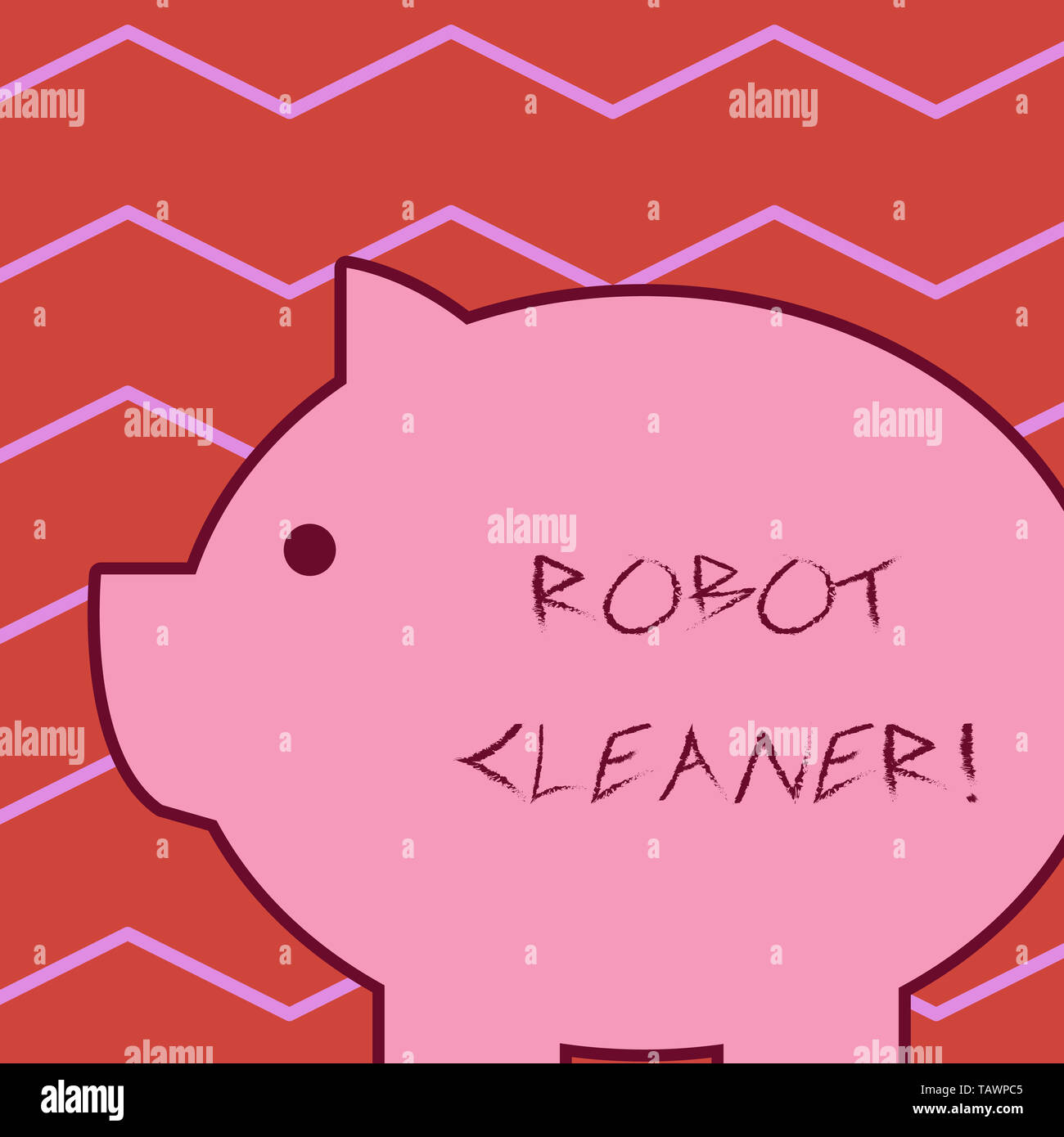 Escritura de texto Word Aspirador Robot. Foto de negocios mostrando una programación inteligente y un limitado sistema de limpieza vacío Fat enorme cerdo rosado regordeta como p Foto de stock