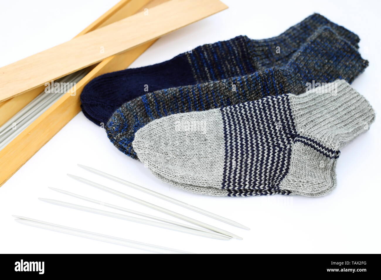 Self-made calcetines como decoración Foto de stock