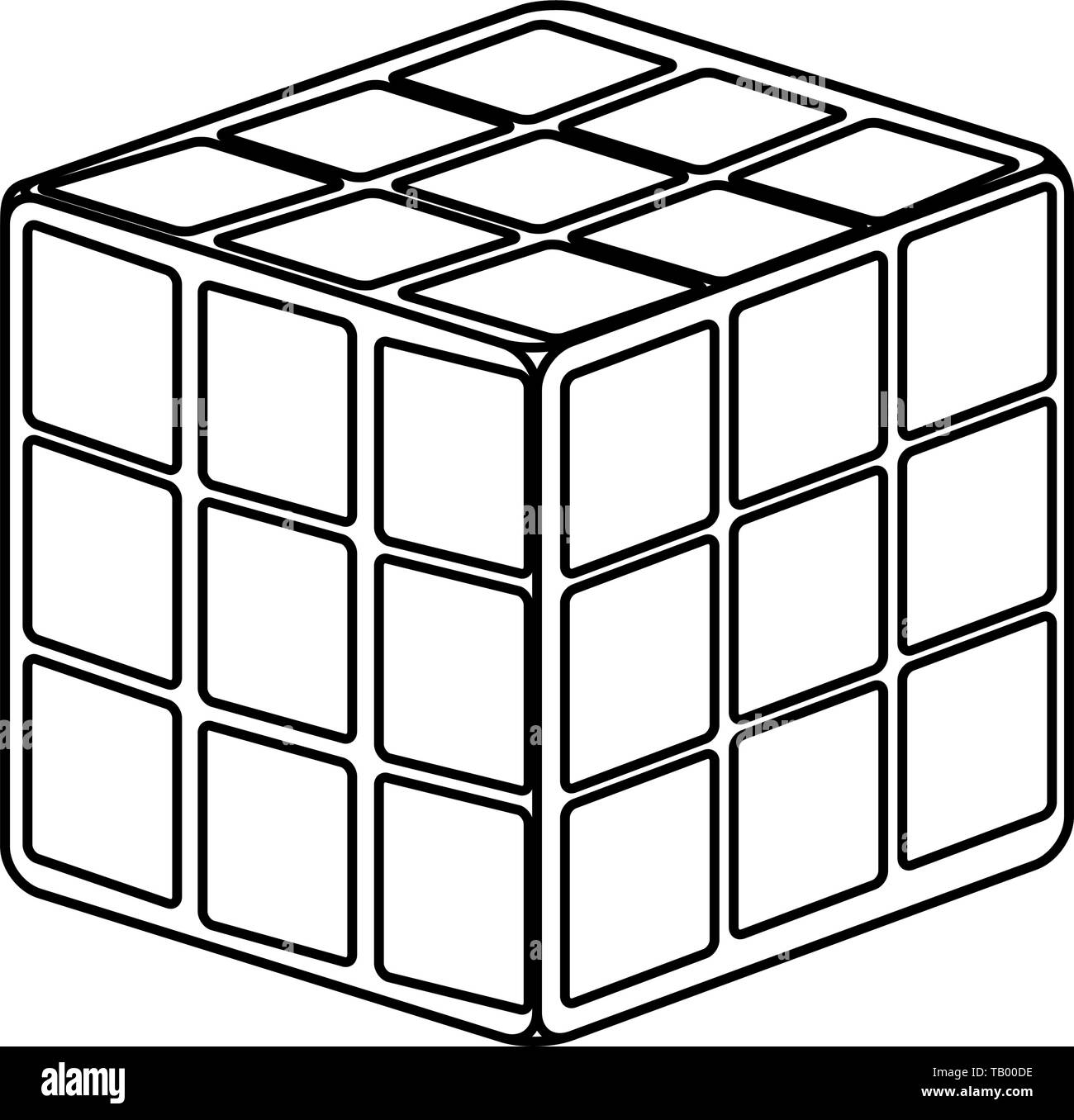 Cubo rubik juego estilo retro 80s ilustración vectorial Imagen Vector de  stock - Alamy
