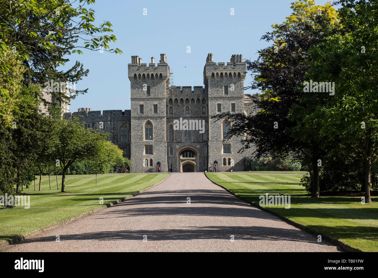 Windsor, ciudad histórica y la residencia de la familia real en el Castillo de Windsor, construido por Guillermo el Conquistador, ubicado en el sudeste de Inglaterra, Reino Unido. Foto de stock