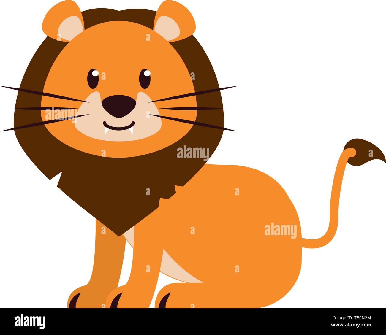 Lion Cute Dibujos Animados Animales Silvestres Ilustracion Del