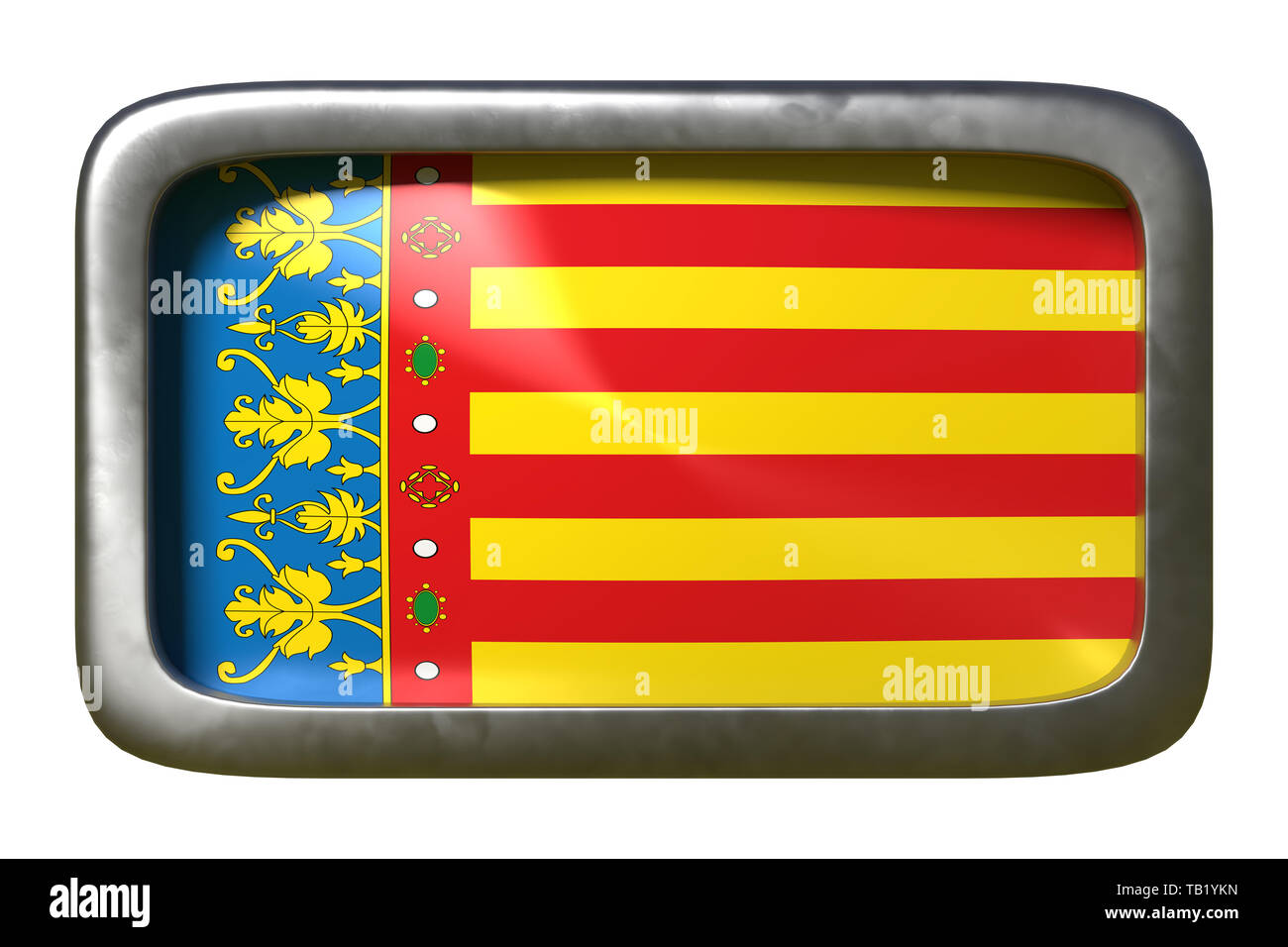 Representación 3D de un icono de la Bandera de Andalucía sobre fondo blanco  Fotografía de stock - Alamy