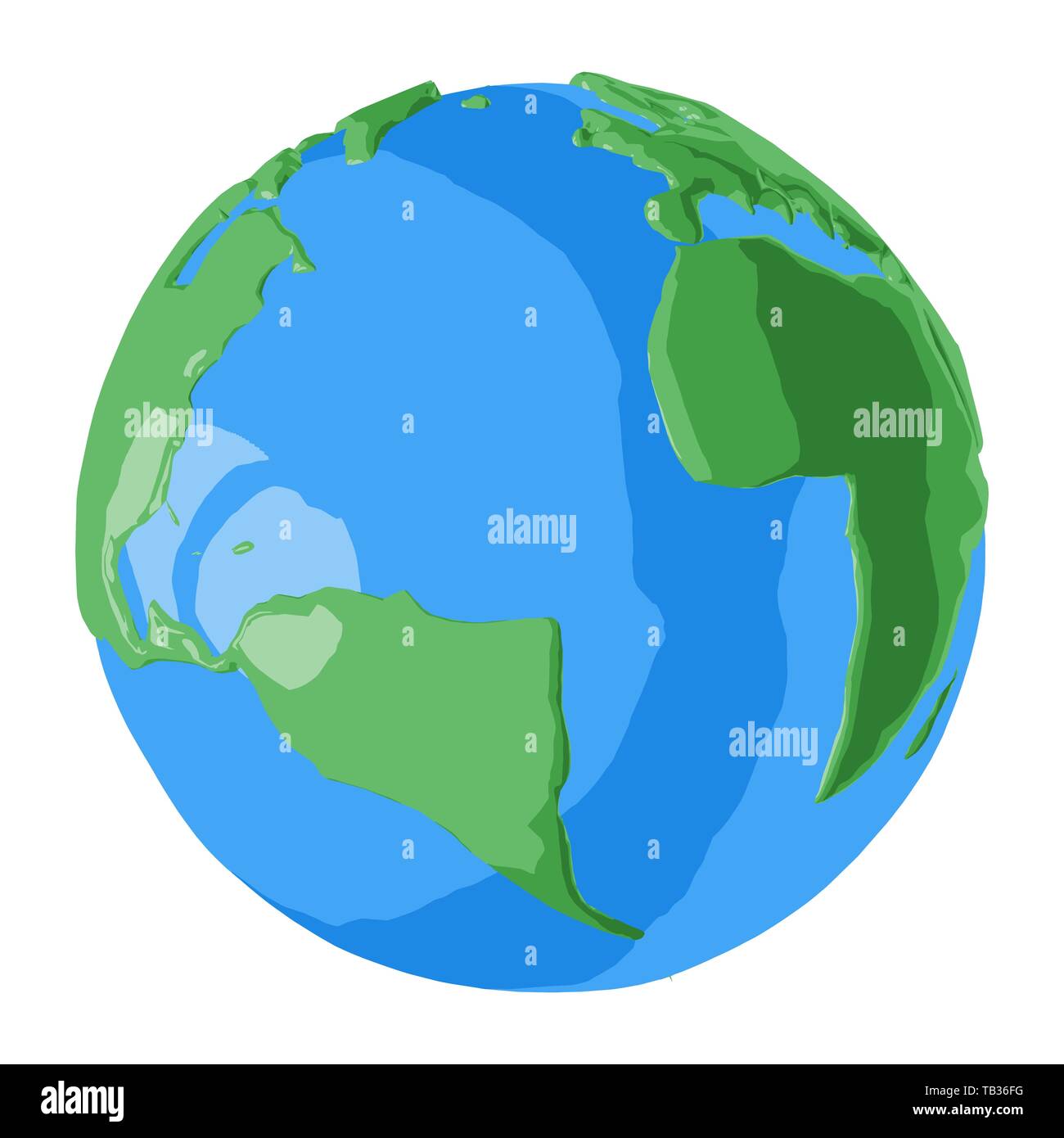 África y América, continentes en dibujos animados en 3D ilustración del  planeta Tierra con agua azul abstracto y hermosa tierra verde Fotografía de  stock - Alamy