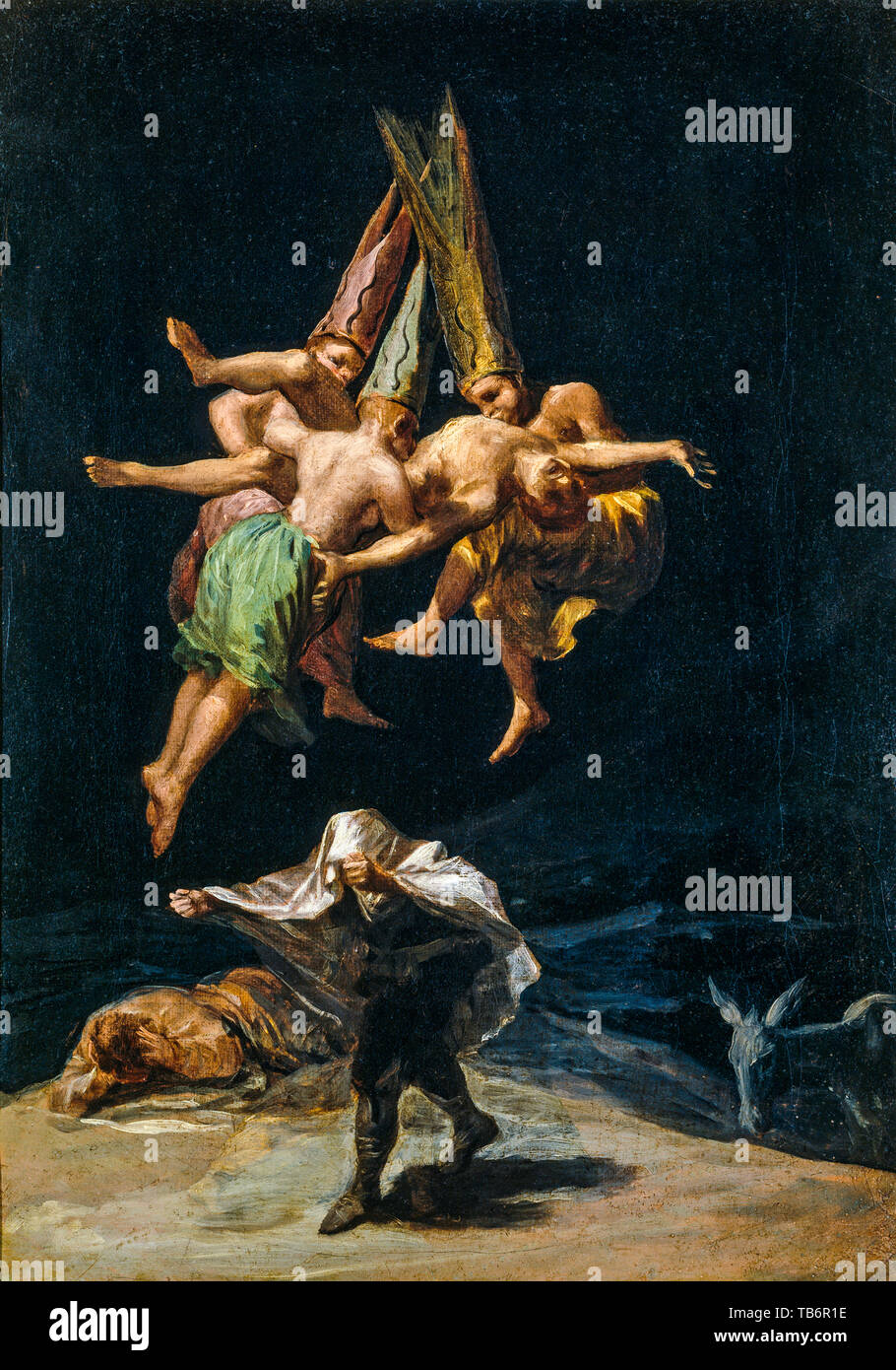 Francisco de Goya, El vuelo de brujas', pintura, 1798