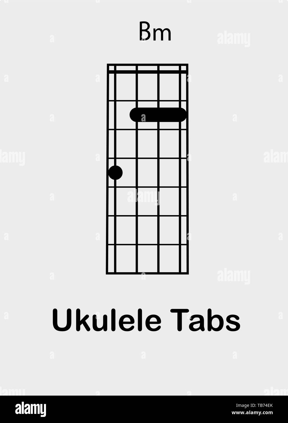 Como Hacer El Acorde Bm En Ukelele Tabulador Imágenes de stock en blanco y negro - Alamy