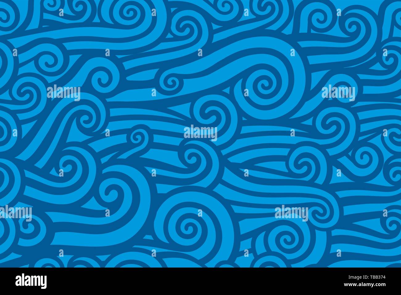Ilustración vectorial. Las olas del océano planicie perfecta textura de fondo en azul. Ilustración del Vector