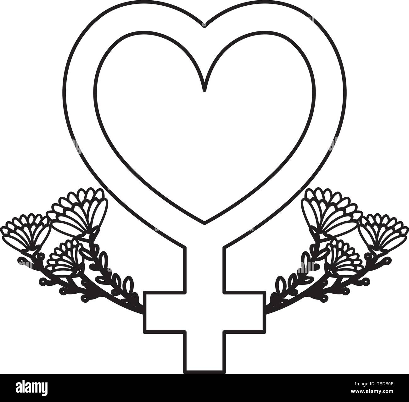 Símbolo de sexo femenino con flores de decoración, diseño de ilustraciones  vectoriales Imagen Vector de stock - Alamy