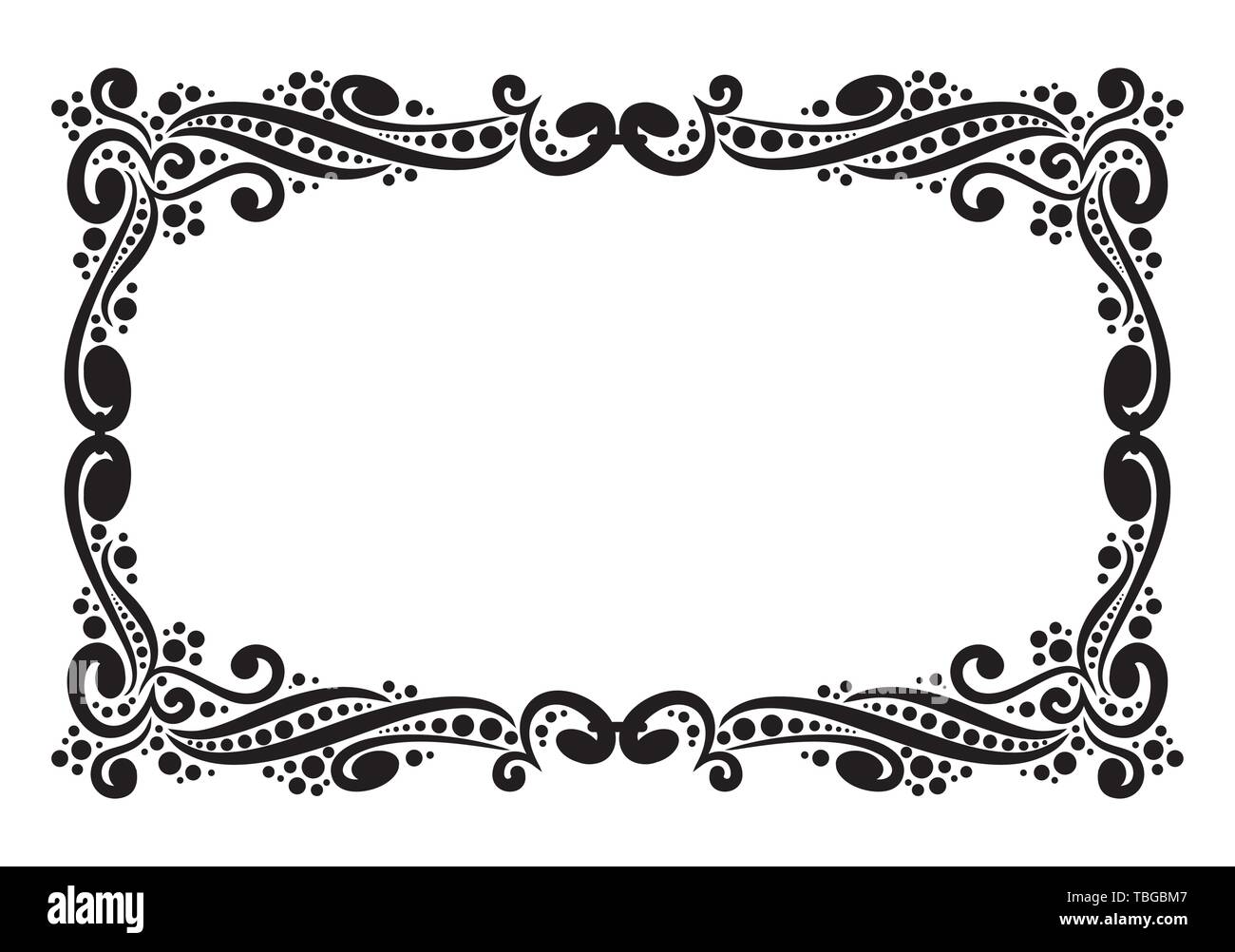 Vintage marco negro con lugar vacío para su texto u otro diseño,  ilustración vectorial tarjeta de felicitación Imagen Vector de stock - Alamy