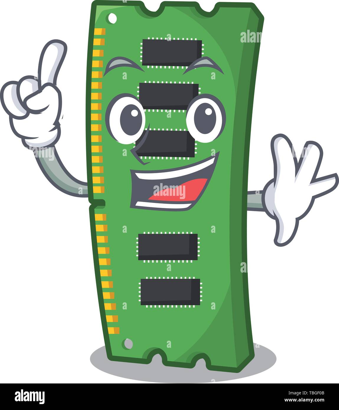 Tarjeta de memoria RAM dedo arriba tabla de dibujos animados Imagen Vector  de stock - Alamy