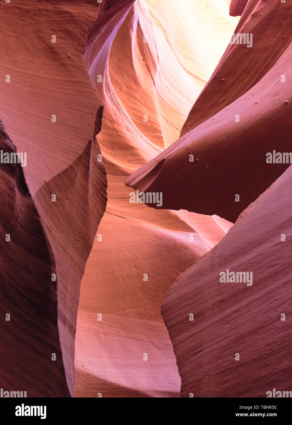 Coloridas formaciones rocosas en el Cañón Antelope, Page, Arizona, EE.UU. Foto de stock