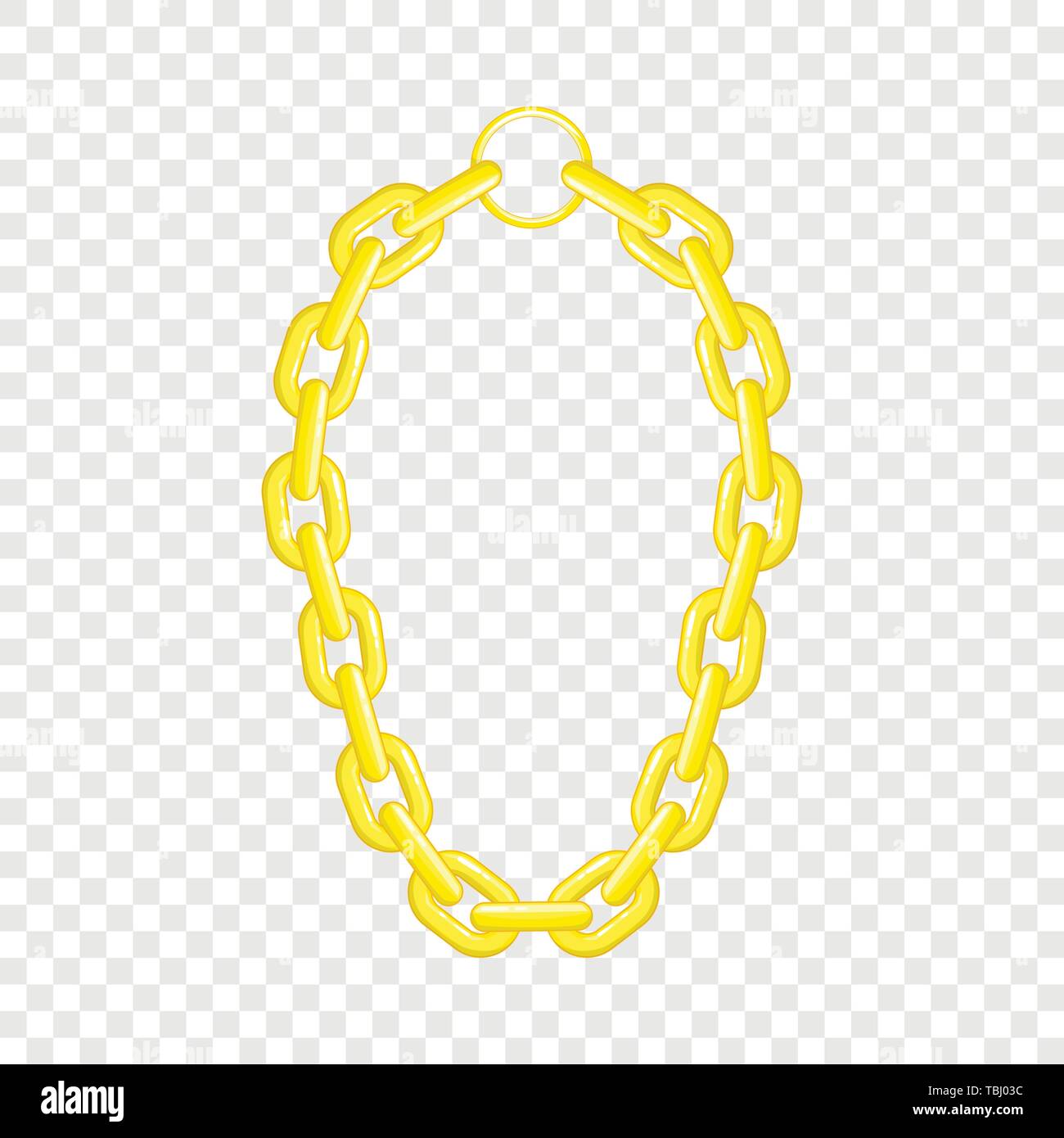 Collar de cadena de oro, el icono de estilo de dibujos animados Imagen  Vector de stock - Alamy