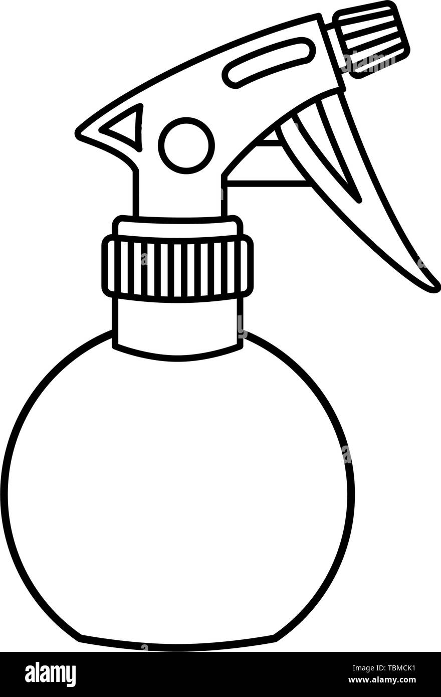 Pulverizador De Agua De Peluquería Botella De Plástico De Color Dorado.  Aislado En Blanco. Ilustración De Vector. Ilustraciones svg, vectoriales,  clip art vectorizado libre de derechos. Image 125276131