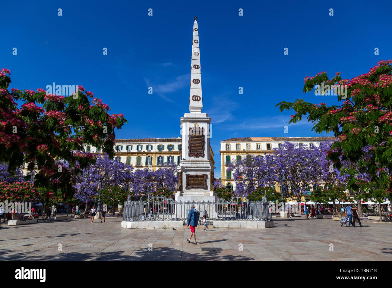 La Plaza de la Merced en Málaga. Foto de stock