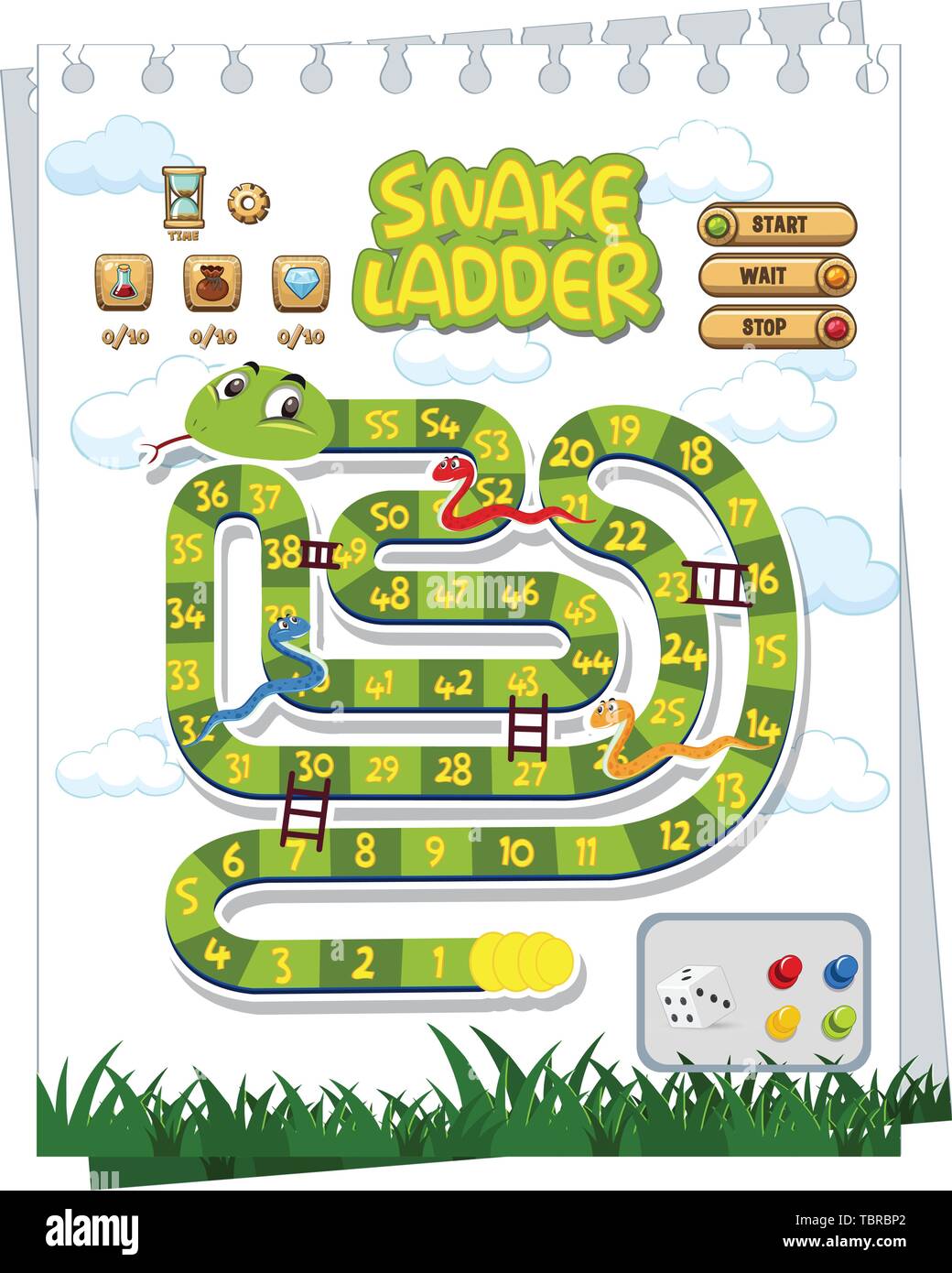 Un Juego De Mesa De Serpientes Ilustracion Plantilla Imagen Vector De Stock Alamy