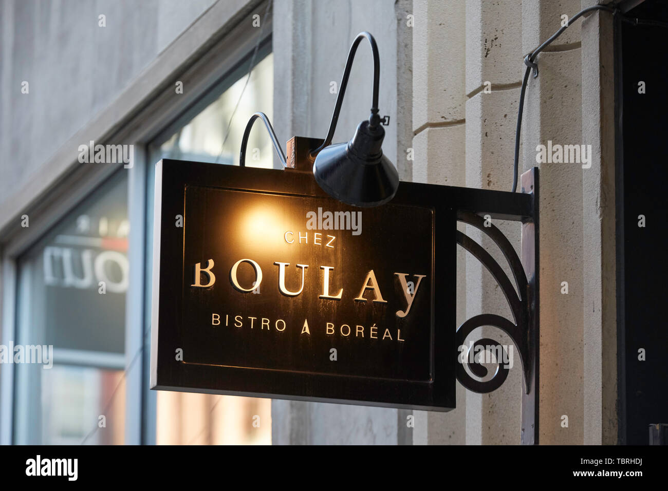 Chez Boulay Bistro Restaurante boreal en la Rue Saint-Jean en la Ciudad de Quebec, Quebec, Canadá Foto de stock