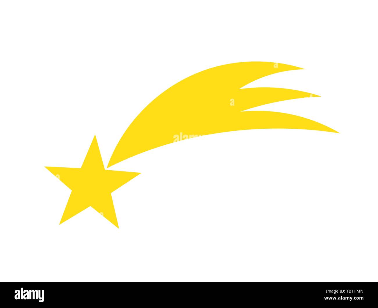 Un icono amarillo estrella fugaz. Estrella de Belén de Navidad ilustración  Imagen Vector de stock - Alamy