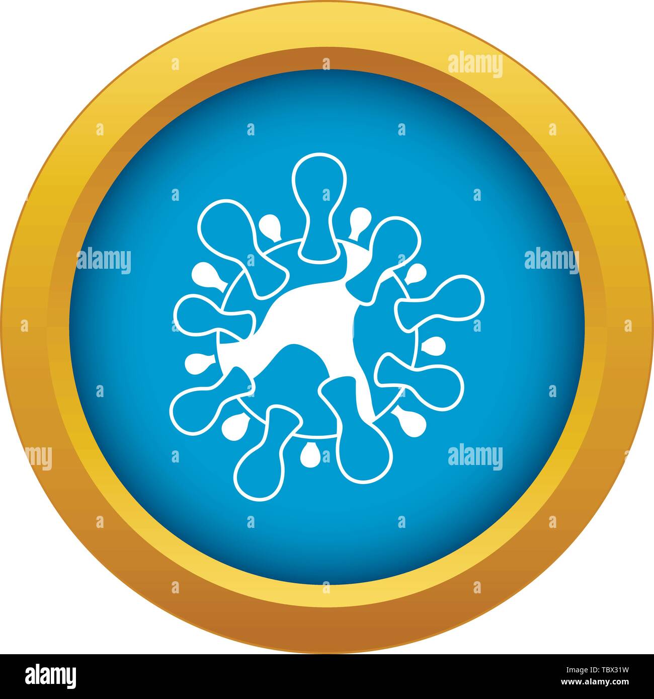 Icono del virus del SIDA aislado vector azul Ilustración del Vector