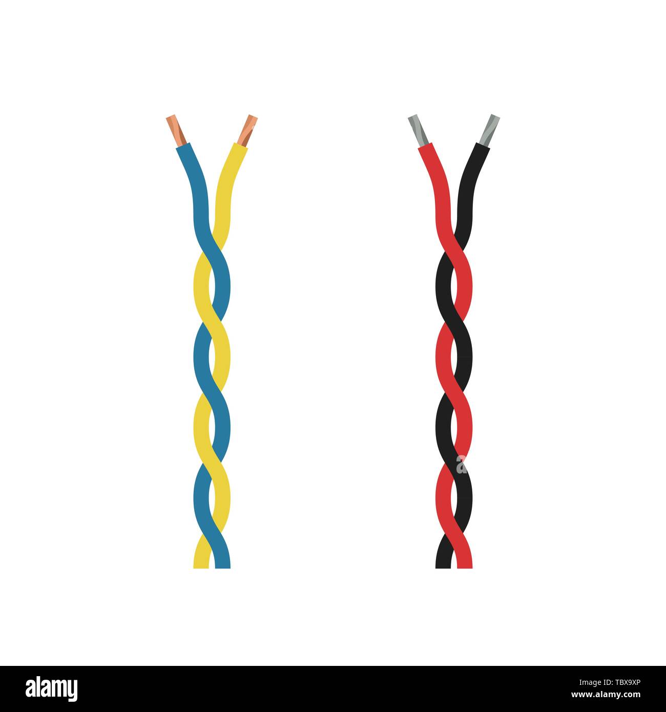 Los cables eléctricos trenzados Ilustración del Vector