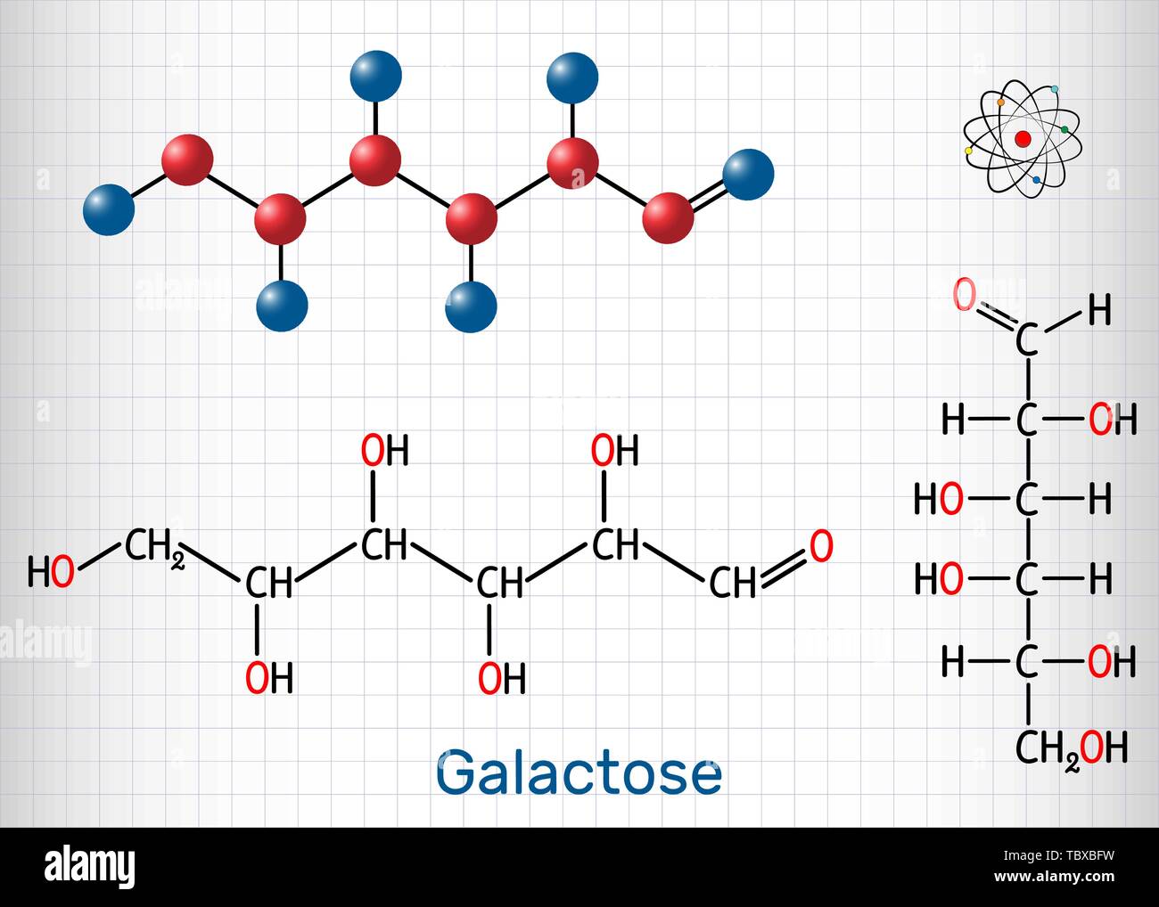 diagrama de estructura de galactosa