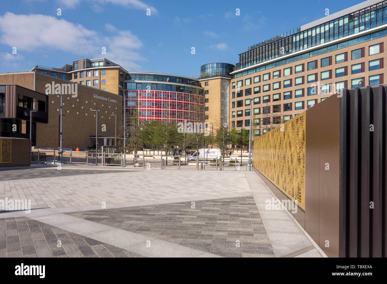 Desarrollo de Londres nuevos apartamentos y casas en el ex Centro de televisión de la BBC, Blanco City‎, Londres, Reino Unido. Foto de stock