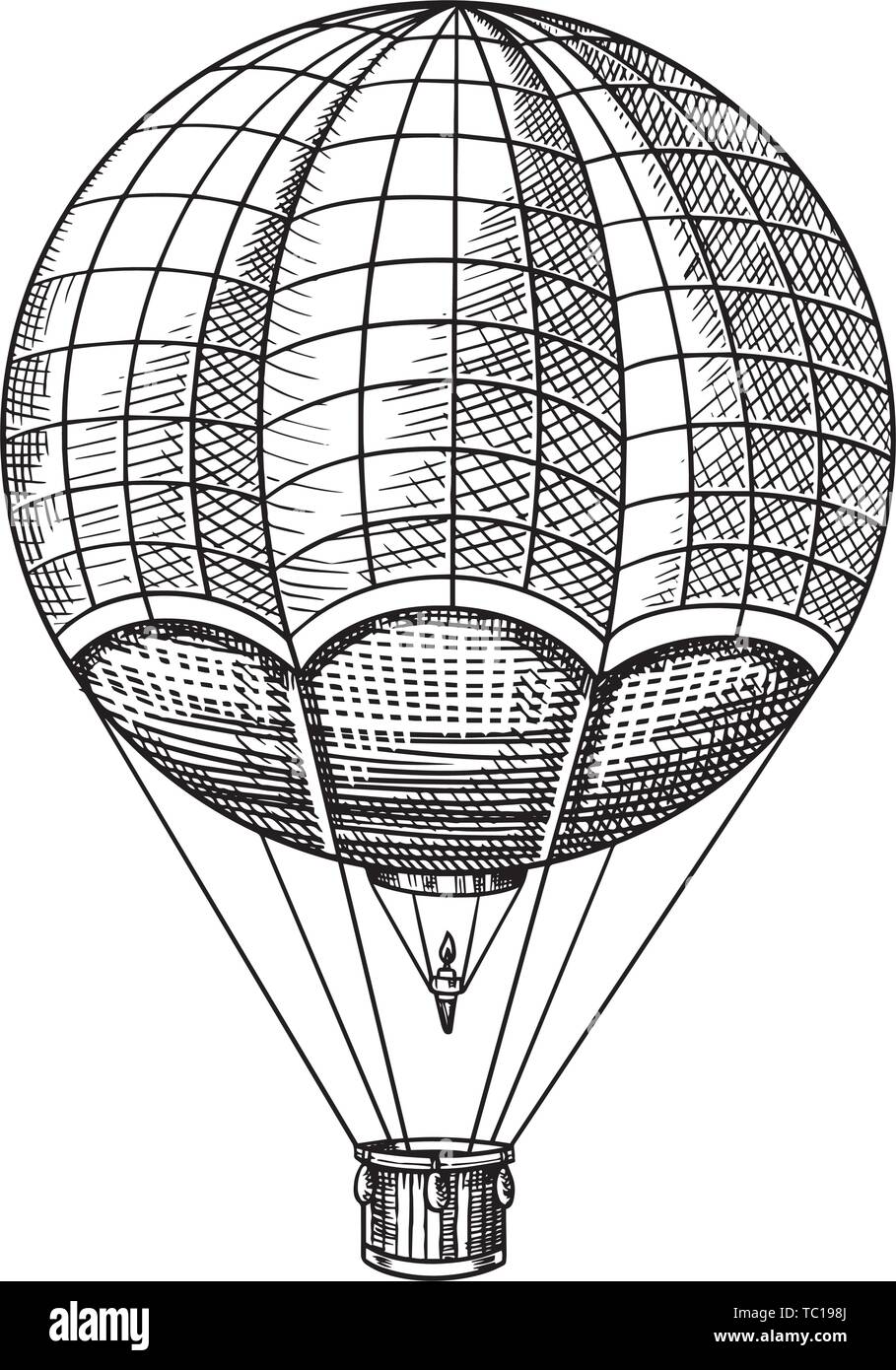 Vintage En Globo De Aire Caliente Retro Vector Flying Dirigible Con Elementos Decorativos Transporte De Plantilla Para Un Romantico Logotipo Sketch Grabado Dibujado A Mano Imagen Vector De Stock Alamy