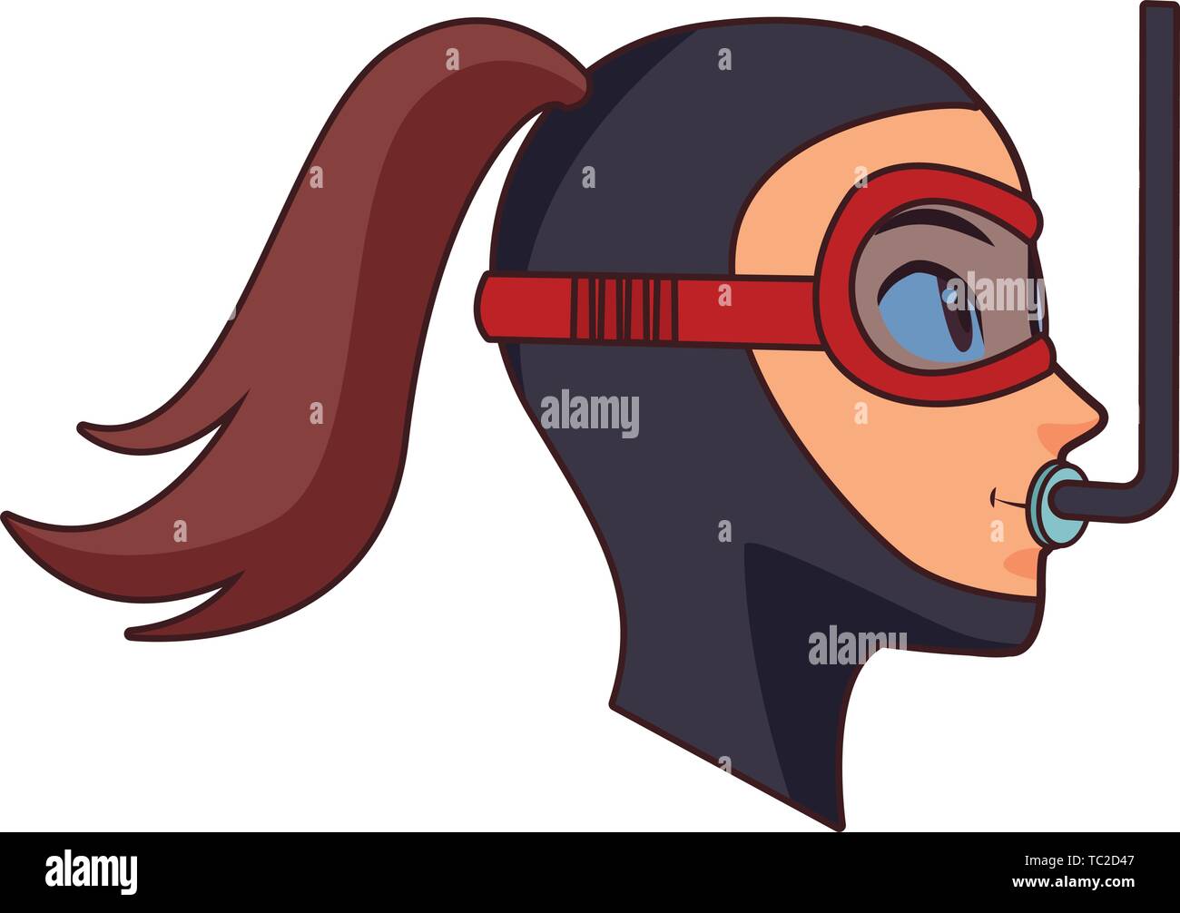 Snorkel buceo avatar personaje de dibujos animados Imagen Vector de stock Alamy