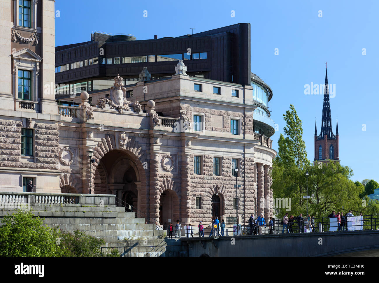 Edificio del Gobierno sueco en Helgeandsholmen en Estocolmo, Suecia Foto de stock